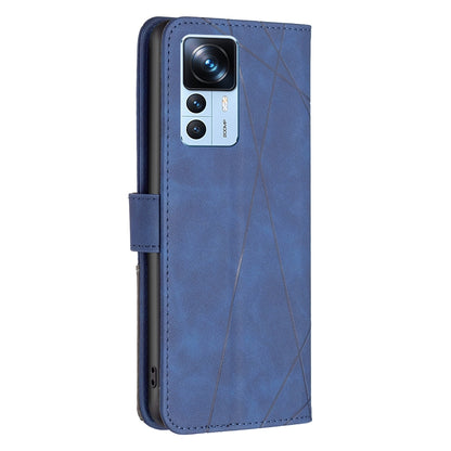 Xiaomi Redmi K50 Ultra Wallet Case – Rhombus Texture PU Leather, Magnetic Buckle, Card Slots, Stand Function, Shockproof Protective Cover