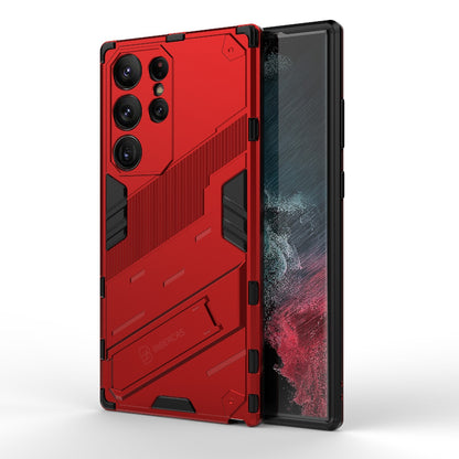 Samsung Galaxy S23 Ultra 5G Shockproof Phone Case - Punk Armor 2-in-1 PC + TPU with Invisible Holder