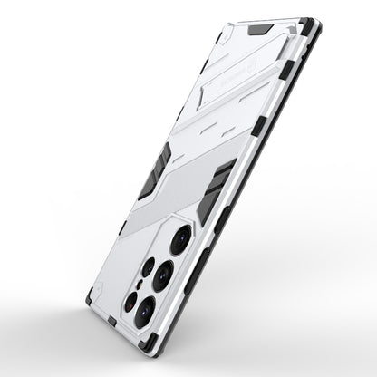 Samsung Galaxy S23 Ultra 5G Shockproof Phone Case - Punk Armor 2-in-1 PC + TPU with Invisible Holder