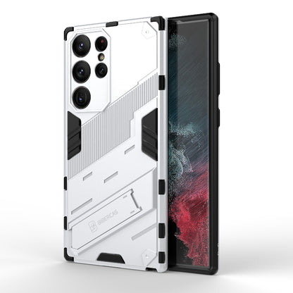 Samsung Galaxy S23 Ultra 5G Shockproof Phone Case - Punk Armor 2-in-1 PC + TPU with Invisible Holder