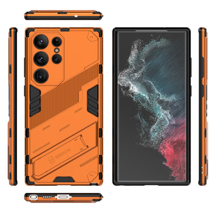 Samsung Galaxy S23 Ultra 5G Shockproof Phone Case - Punk Armor 2-in-1 PC + TPU with Invisible Holder