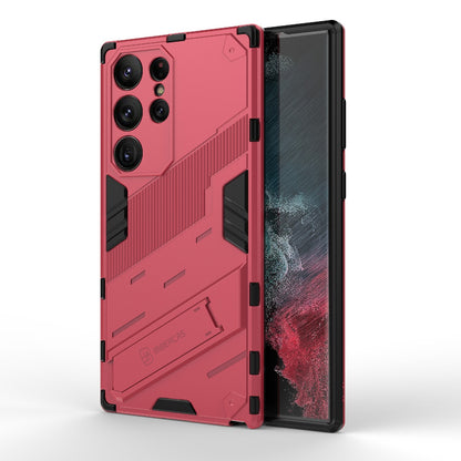 Samsung Galaxy S23 Ultra 5G Shockproof Phone Case - Punk Armor 2-in-1 PC + TPU with Invisible Holder