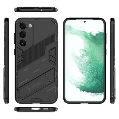 Samsung Galaxy S23+ 5G Shockproof Phone Case - Punk Armor 2-in-1 PC + TPU with Invisible Holder