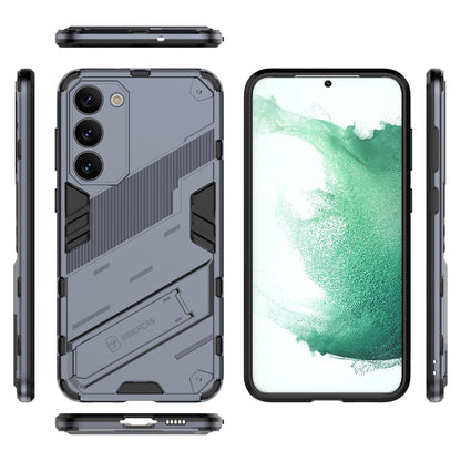 Samsung Galaxy S23+ 5G Shockproof Phone Case - Punk Armor 2-in-1 PC + TPU with Invisible Holder