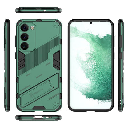 Samsung Galaxy S23+ 5G Shockproof Phone Case - Punk Armor 2-in-1 PC + TPU with Invisible Holder