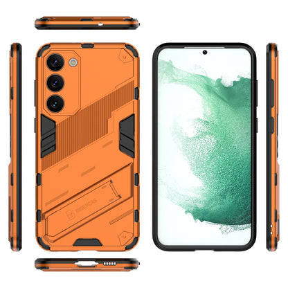 Samsung Galaxy S23+ 5G Shockproof Phone Case - Punk Armor 2-in-1 PC + TPU with Invisible Holder