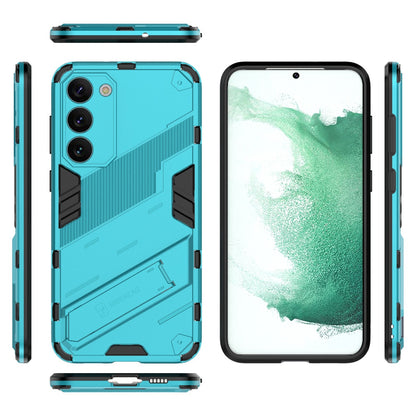 Samsung Galaxy S23+ 5G Shockproof Phone Case - Punk Armor 2-in-1 PC + TPU with Invisible Holder