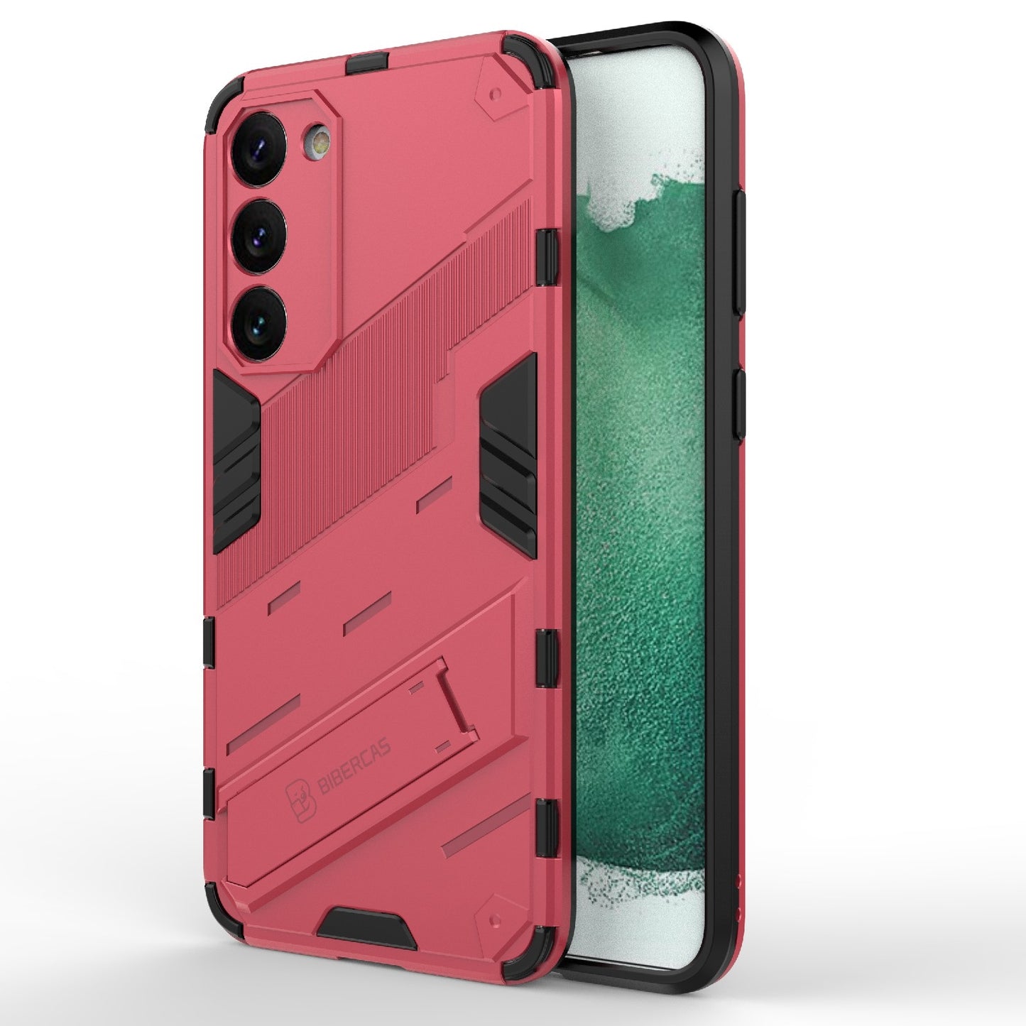 Samsung Galaxy S23+ 5G Shockproof Phone Case - Punk Armor 2-in-1 PC + TPU with Invisible Holder