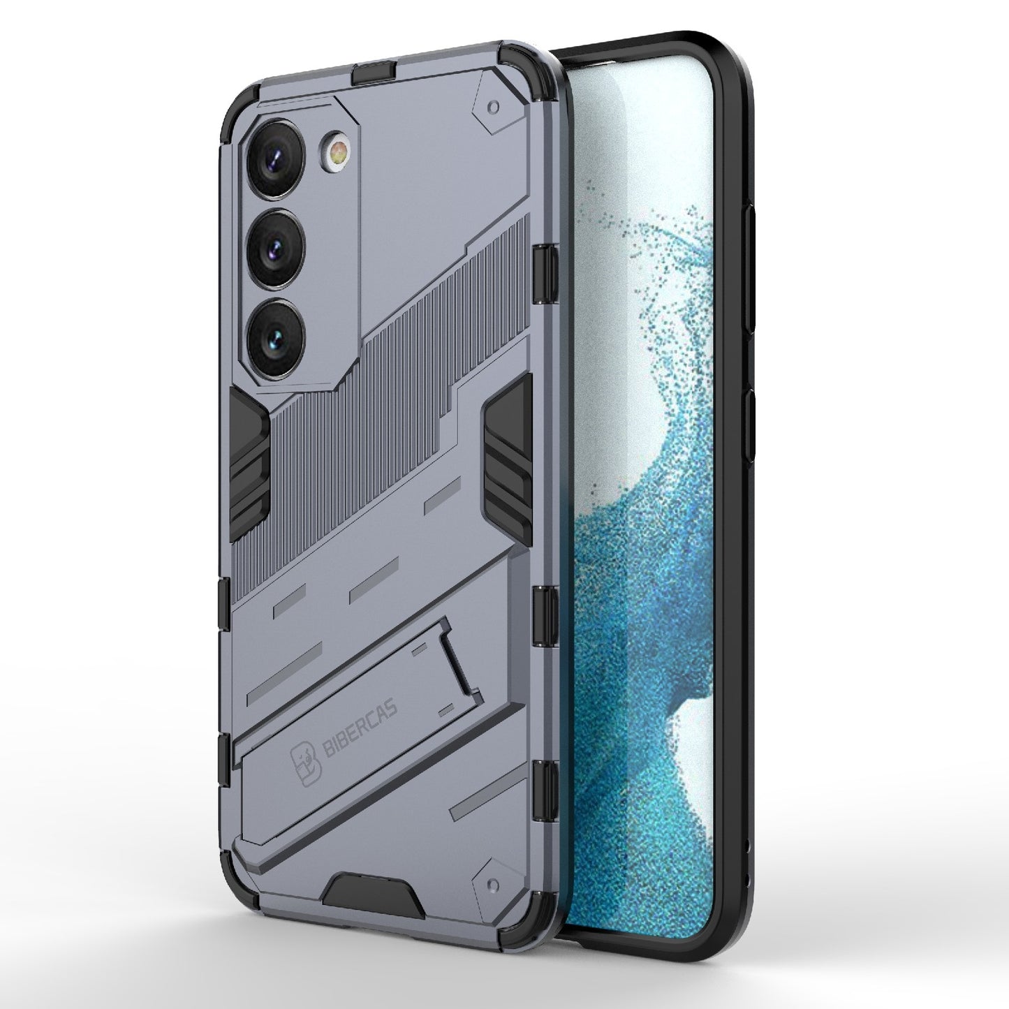 Samsung Galaxy S23 5G Shockproof Phone Case - Punk Armor 2-in-1 PC + TPU with Invisible Holder