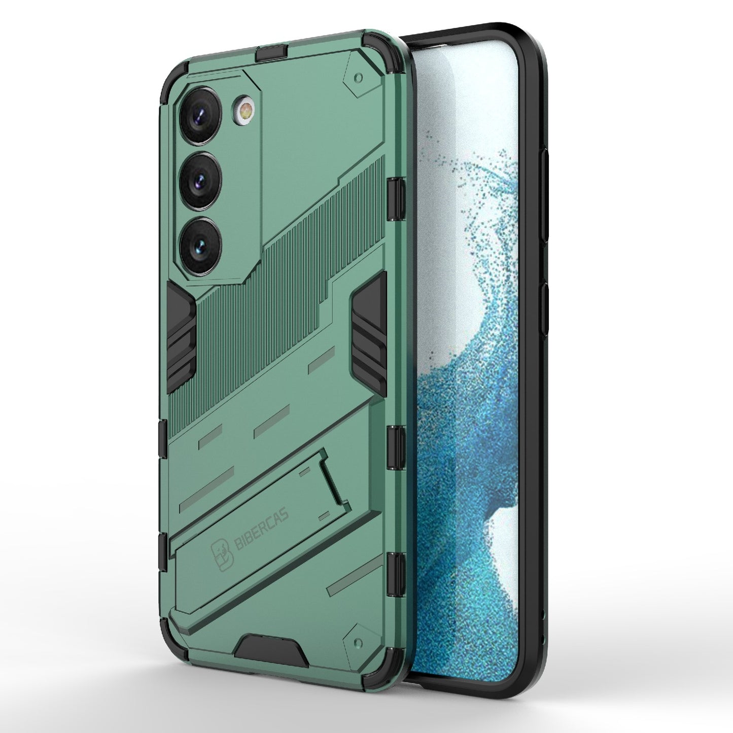 Samsung Galaxy S23 5G Shockproof Phone Case - Punk Armor 2-in-1 PC + TPU with Invisible Holder