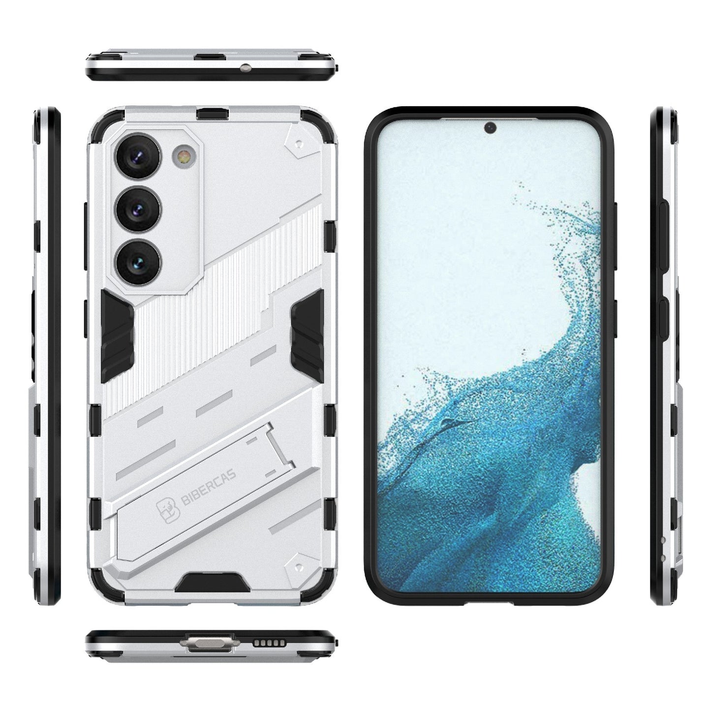 Samsung Galaxy S23 5G Shockproof Phone Case - Punk Armor 2-in-1 PC + TPU with Invisible Holder