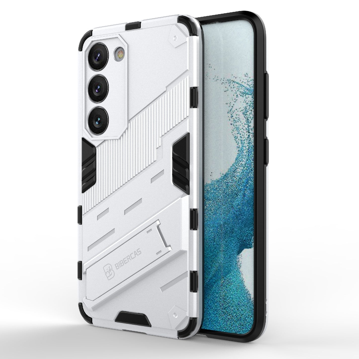 Samsung Galaxy S23 5G Shockproof Phone Case - Punk Armor 2-in-1 PC + TPU with Invisible Holder