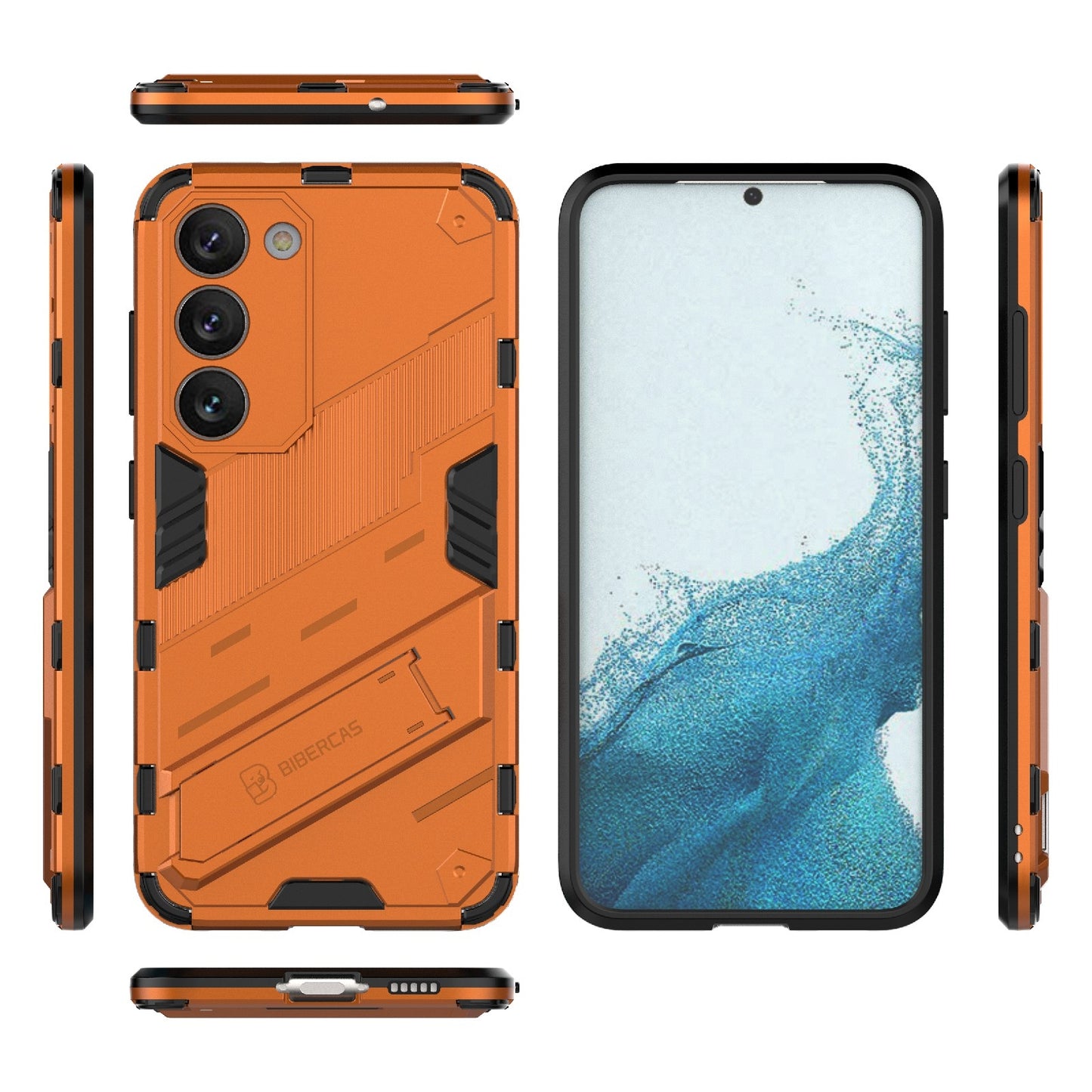 Samsung Galaxy S23 5G Shockproof Phone Case - Punk Armor 2-in-1 PC + TPU with Invisible Holder