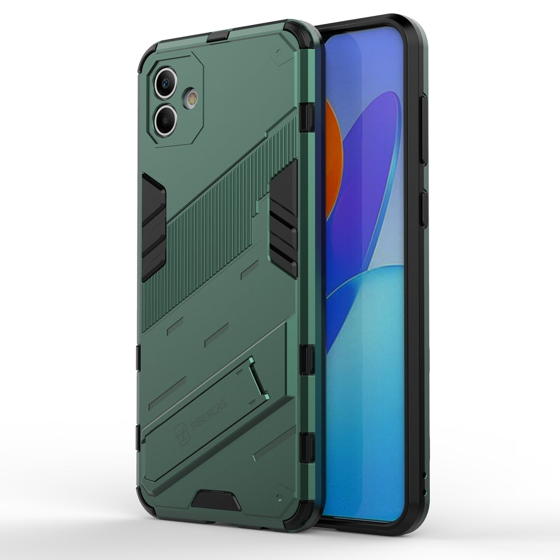 Samsung Galaxy A04 4G Shockproof Phone Case - Punk Armor 2-in-1 PC + TPU with Invisible Holder