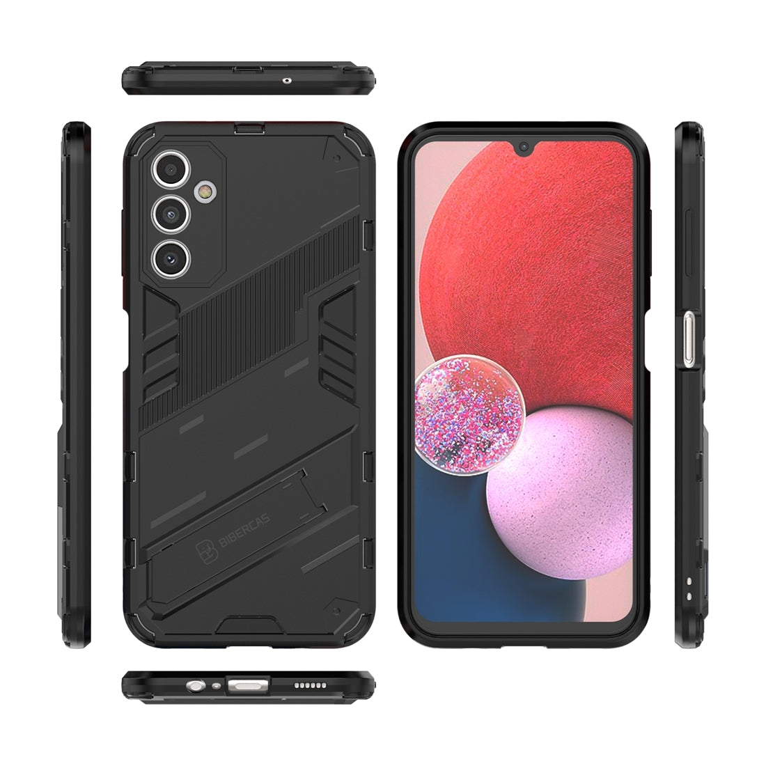 Samsung Galaxy A14 5G Shockproof Phone Case - Punk Armor 2-in-1 PC + TPU with Invisible Holder