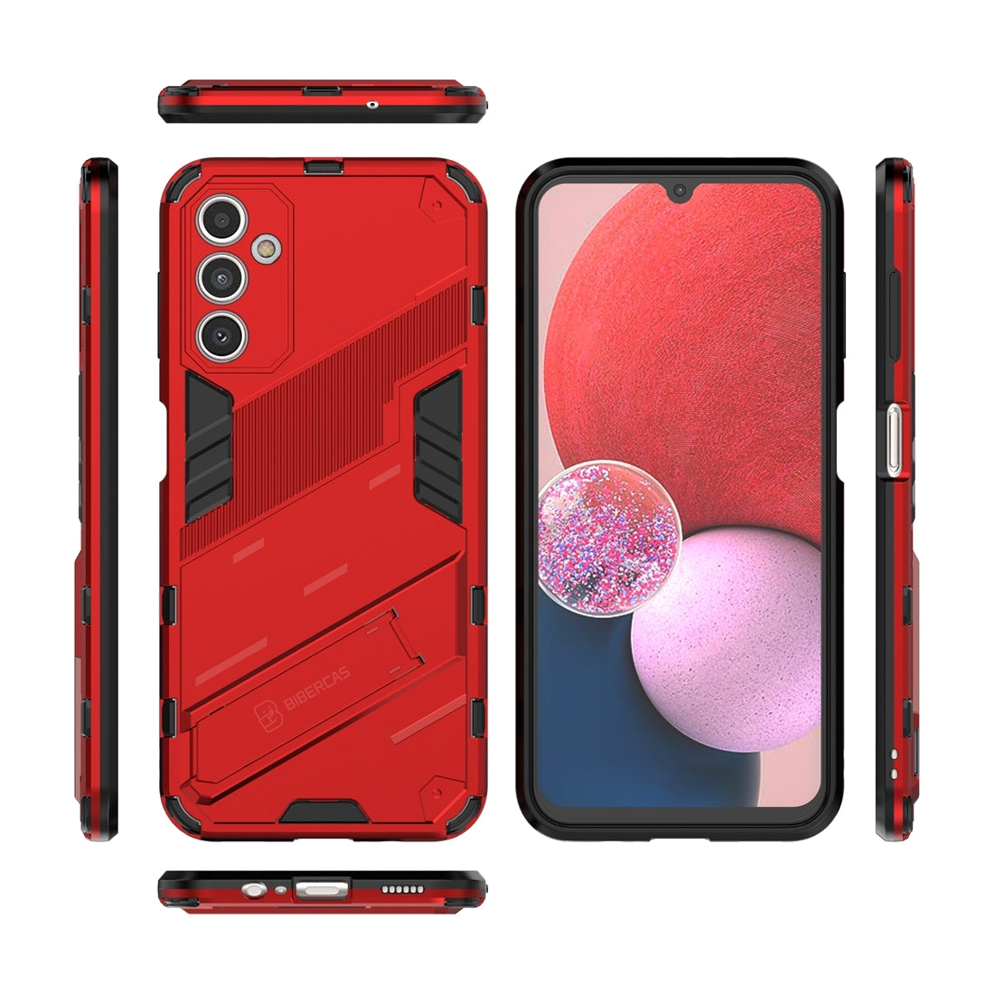 Samsung Galaxy A14 5G Shockproof Phone Case - Punk Armor 2-in-1 PC + TPU with Invisible Holder