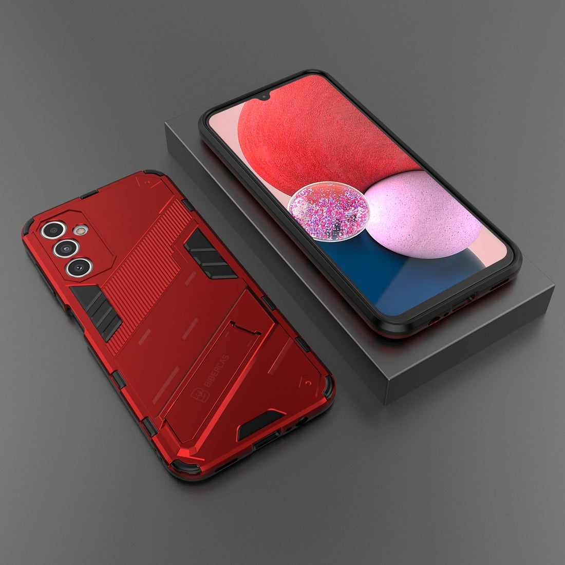 Samsung Galaxy A14 5G Shockproof Phone Case - Punk Armor 2-in-1 PC + TPU with Invisible Holder