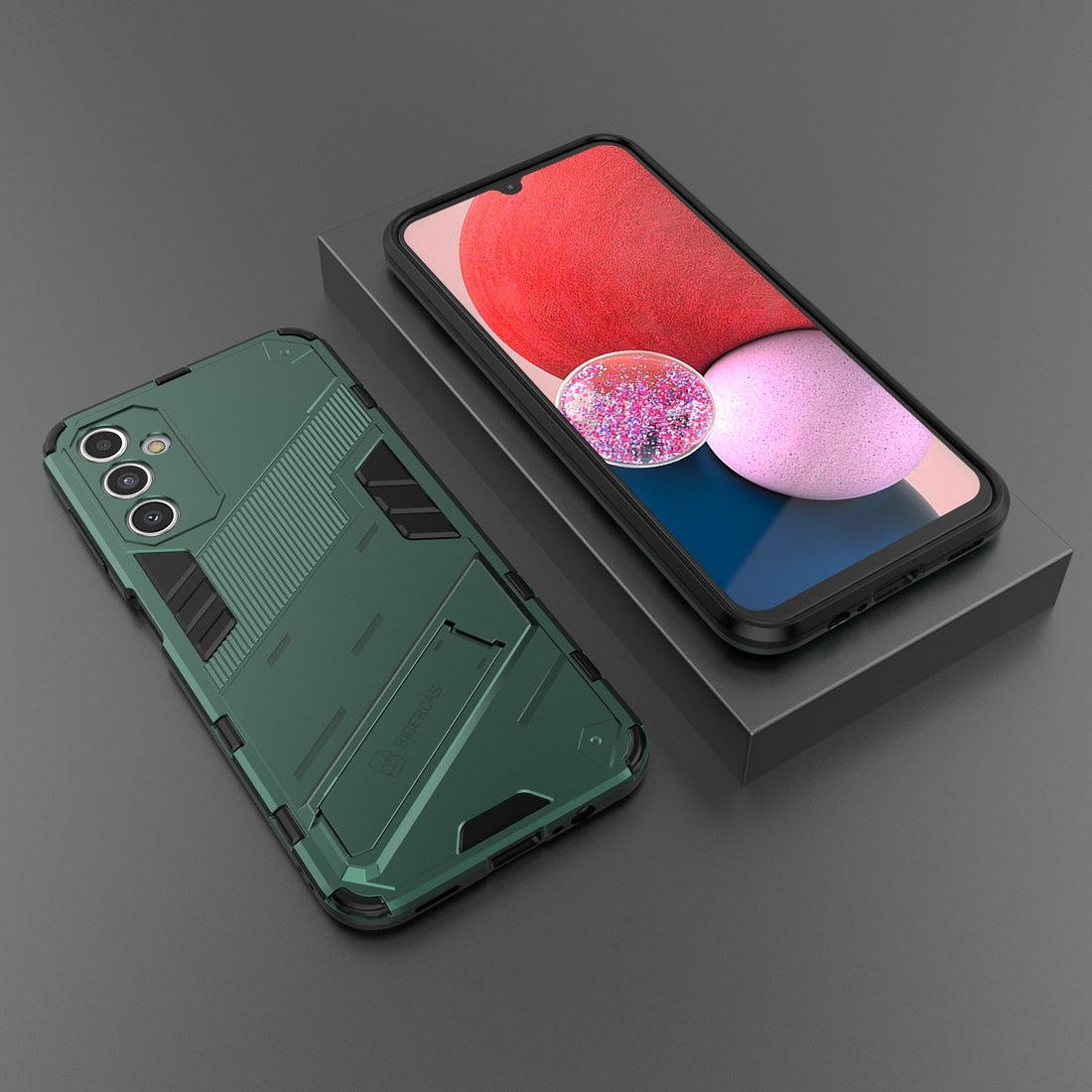 Samsung Galaxy A14 5G Shockproof Phone Case - Punk Armor 2-in-1 PC + TPU with Invisible Holder