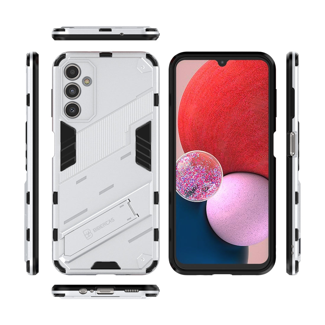 Samsung Galaxy A14 5G Shockproof Phone Case - Punk Armor 2-in-1 PC + TPU with Invisible Holder