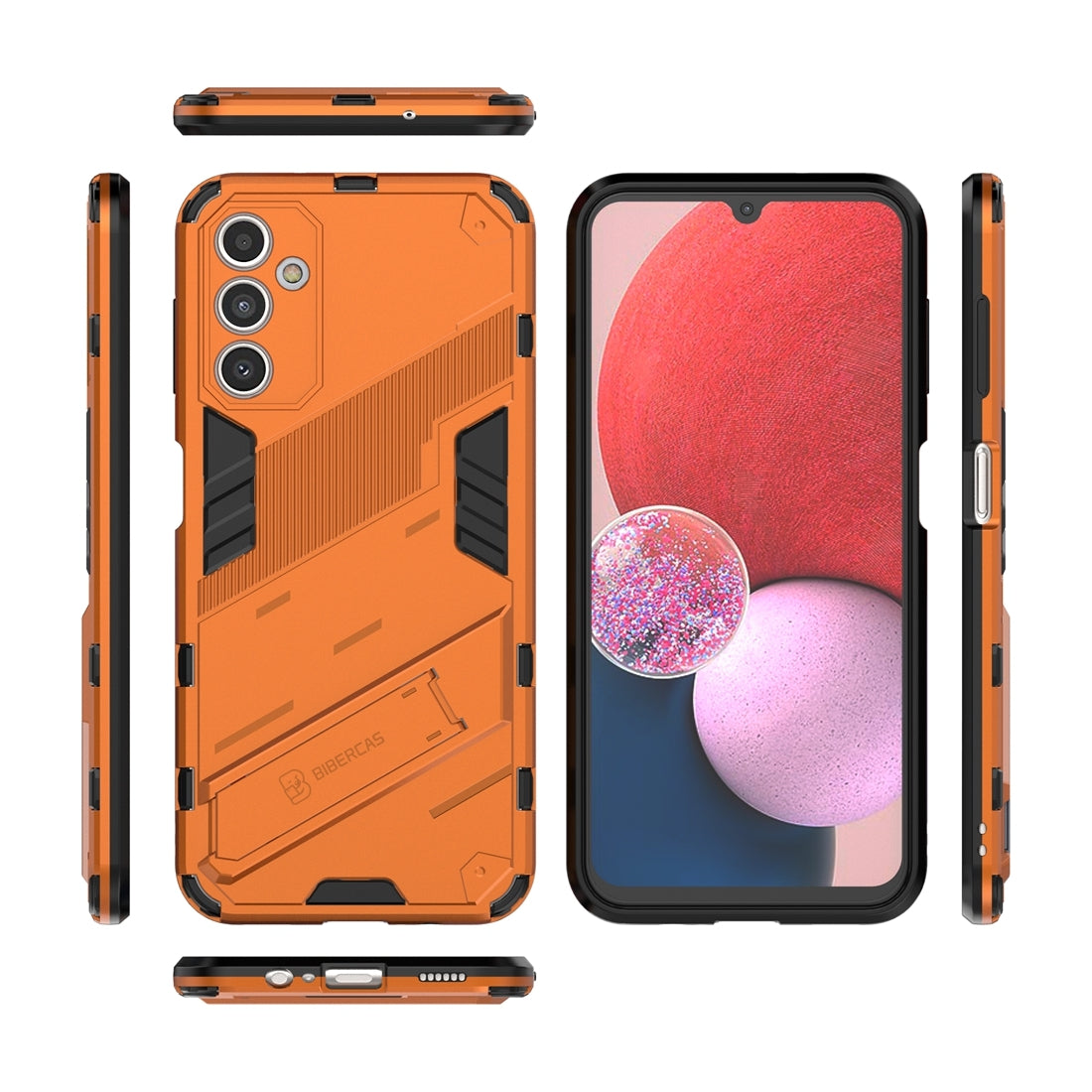 Samsung Galaxy A14 5G Shockproof Phone Case - Punk Armor 2-in-1 PC + TPU with Invisible Holder
