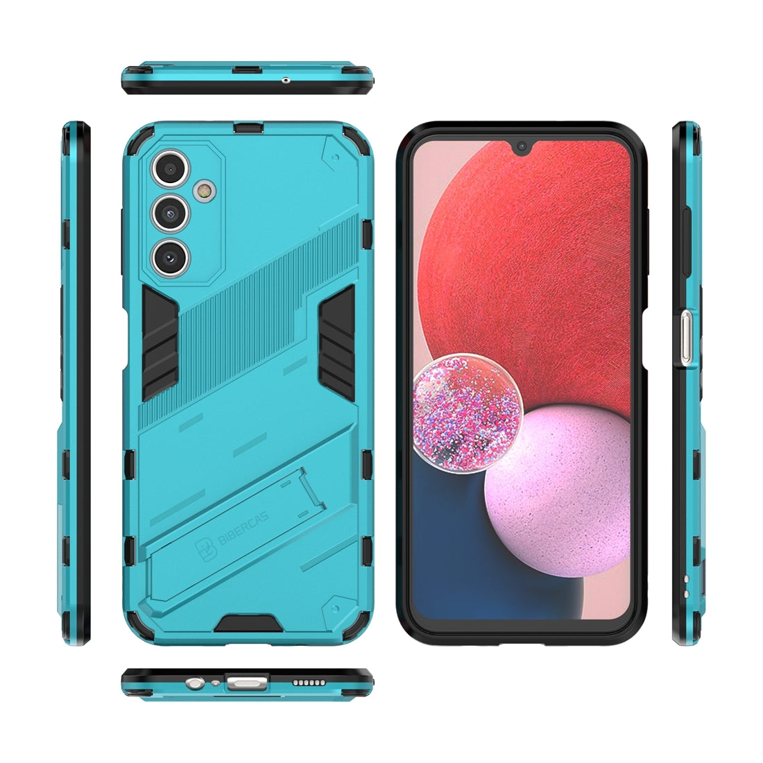 Samsung Galaxy A14 5G Shockproof Phone Case - Punk Armor 2-in-1 PC + TPU with Invisible Holder