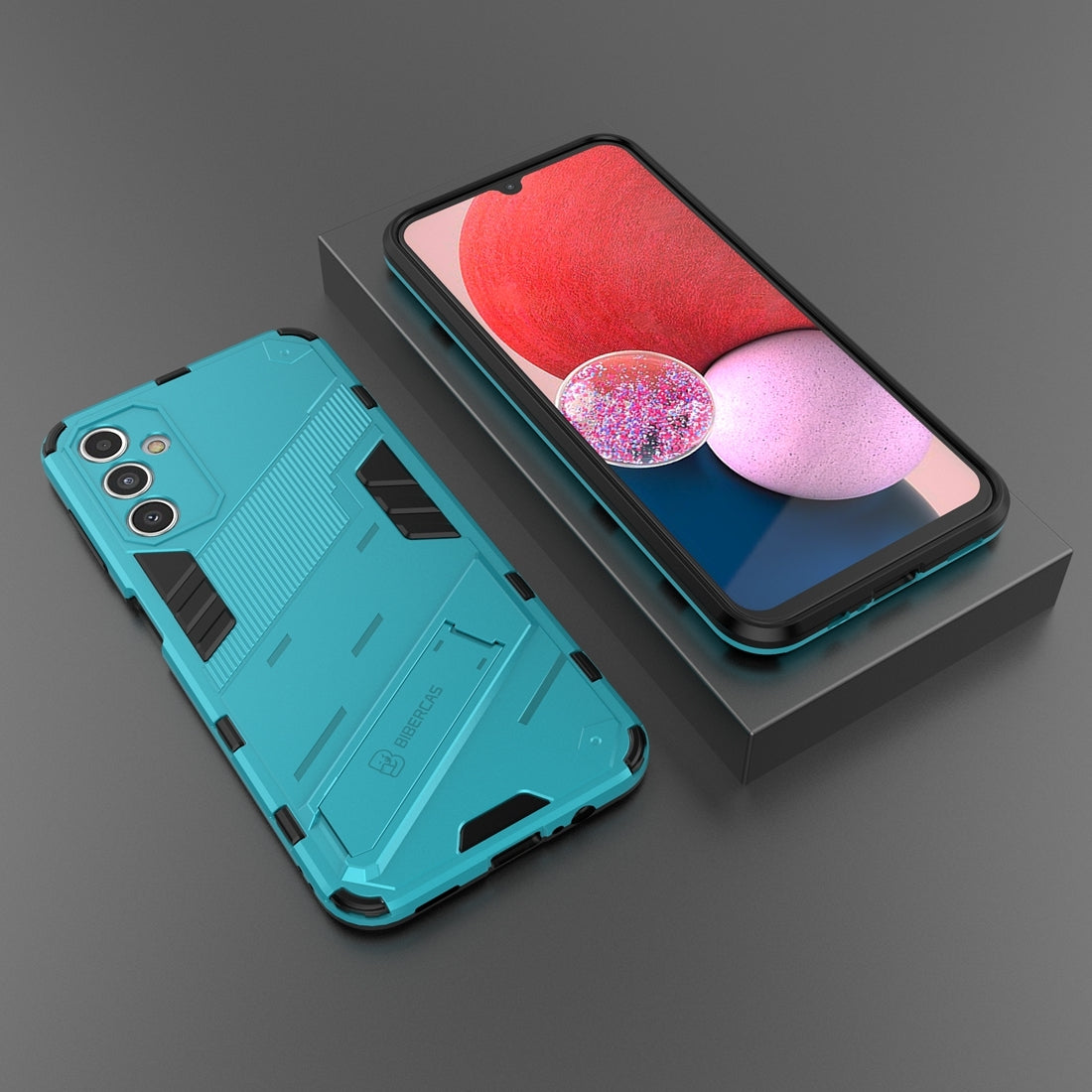 Samsung Galaxy A14 5G Shockproof Phone Case - Punk Armor 2-in-1 PC + TPU with Invisible Holder