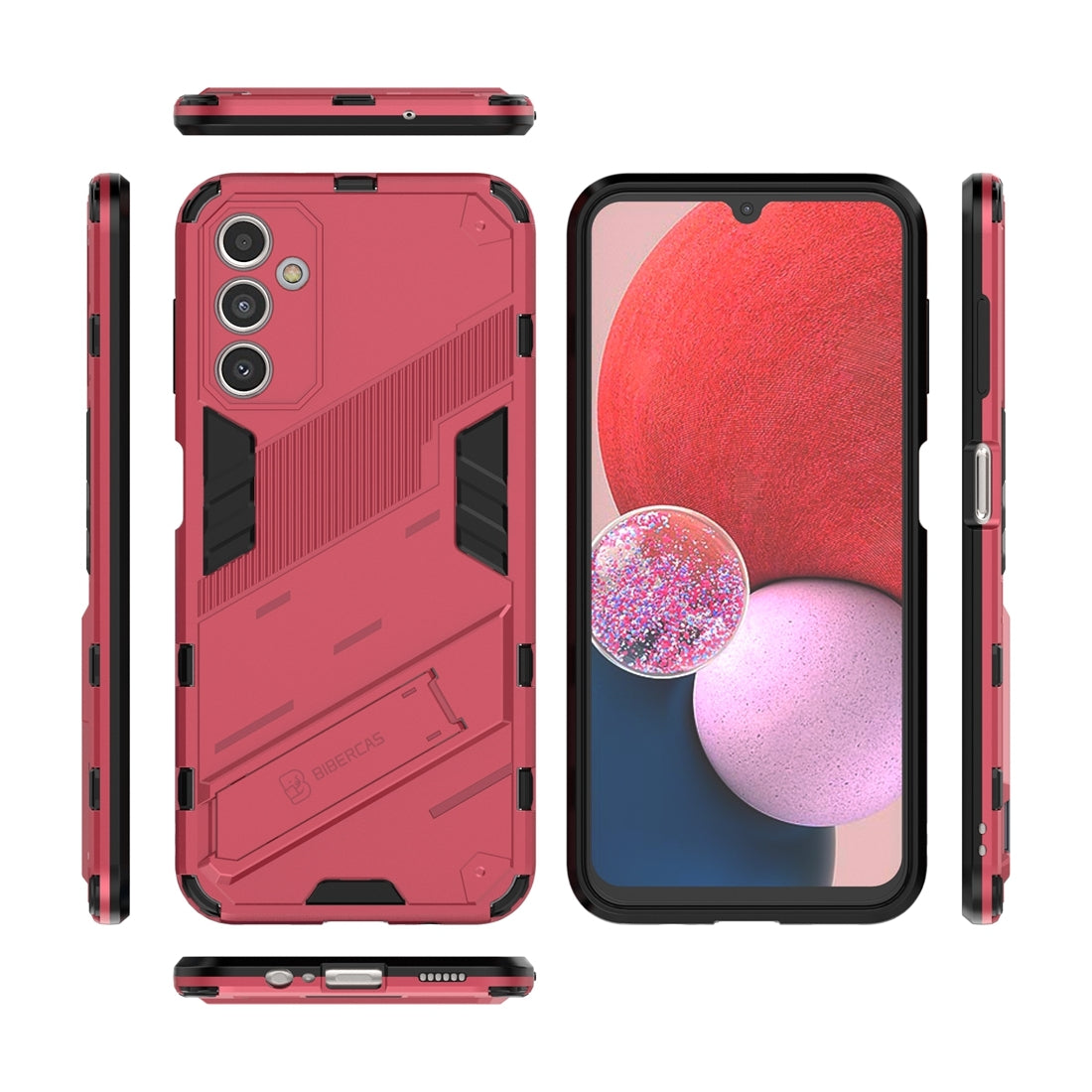 Samsung Galaxy A14 5G Shockproof Phone Case - Punk Armor 2-in-1 PC + TPU with Invisible Holder