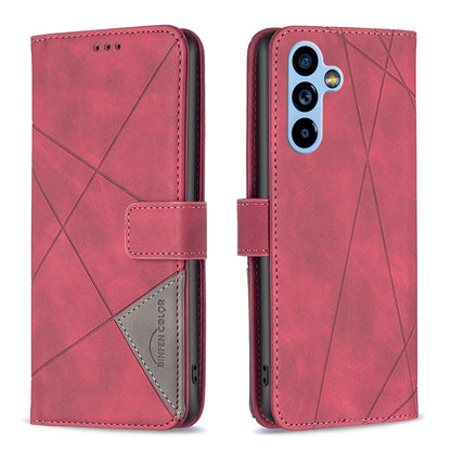 Samsung Galaxy A54 5G Wallet Case – Rhombus Texture PU Leather, Magnetic Buckle, Card Slots, Stand Function, Shockproof Protective Cover