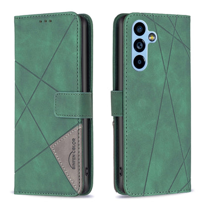 Samsung Galaxy A54 5G Wallet Case – Rhombus Texture PU Leather, Magnetic Buckle, Card Slots, Stand Function, Shockproof Protective Cover