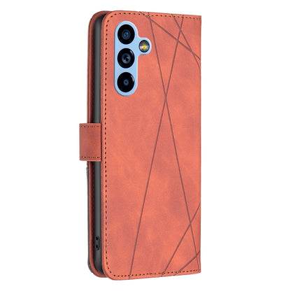 Samsung Galaxy A54 5G Wallet Case – Rhombus Texture PU Leather, Magnetic Buckle, Card Slots, Stand Function, Shockproof Protective Cover
