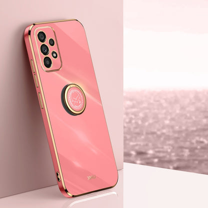 Samsung Galaxy A23 5G Tough TPU Phone Case with 6D Electroplate, Straight Edge Design, and Comfortable Ring Holder