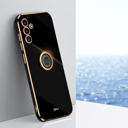 Samsung Galaxy A13 5G Tough TPU Phone Case with 6D Electroplate, Straight Edge Design, and Comfortable Ring Holder
