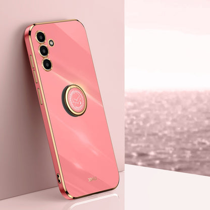Samsung Galaxy A13 5G Tough TPU Phone Case with 6D Electroplate, Straight Edge Design, and Comfortable Ring Holder