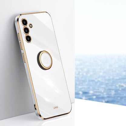 Samsung Galaxy A13 5G Tough TPU Phone Case with 6D Electroplate, Straight Edge Design, and Comfortable Ring Holder