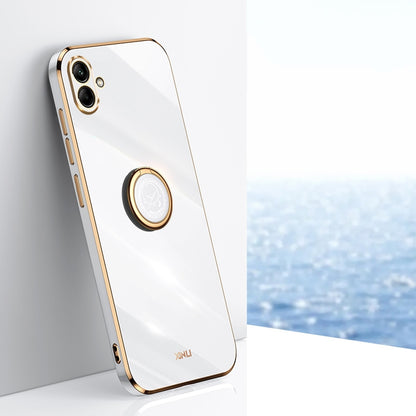 Samsung Galaxy A04 4G Tough TPU Phone Case with 6D Electroplate, Straight Edge Design, and Comfortable Ring Holder