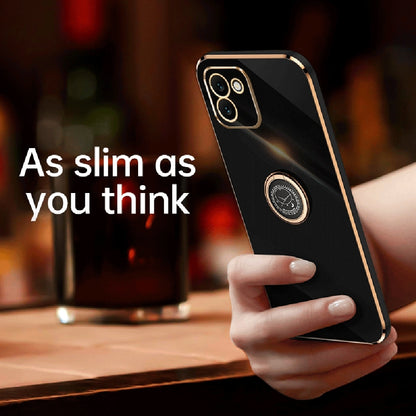 Samsung Galaxy A03 Tough TPU Phone Case with 6D Electroplate, Straight Edge Design, and Comfortable Ring Holder