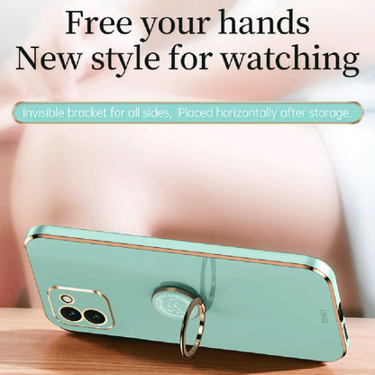 Samsung Galaxy A03 Tough TPU Phone Case with 6D Electroplate, Straight Edge Design, and Comfortable Ring Holder