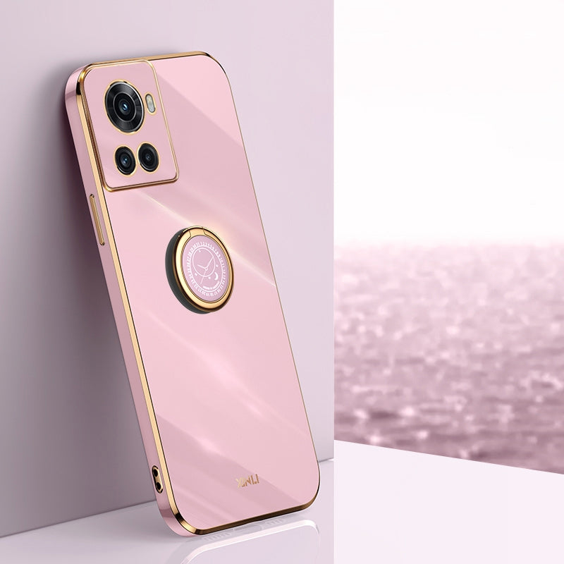 OnePlus Ace Tough TPU Phone Case with 6D Electroplate, Straight Edge Design, and Comfortable Ring Holder