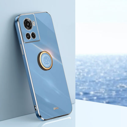 OnePlus Ace Tough TPU Phone Case with 6D Electroplate, Straight Edge Design, and Comfortable Ring Holder