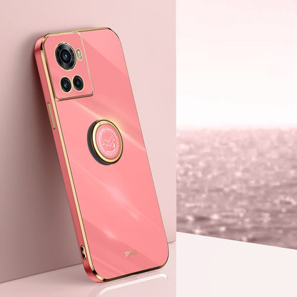 OnePlus Ace Tough TPU Phone Case with 6D Electroplate, Straight Edge Design, and Comfortable Ring Holder