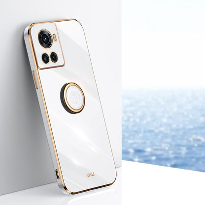 OnePlus Ace Tough TPU Phone Case with 6D Electroplate, Straight Edge Design, and Comfortable Ring Holder