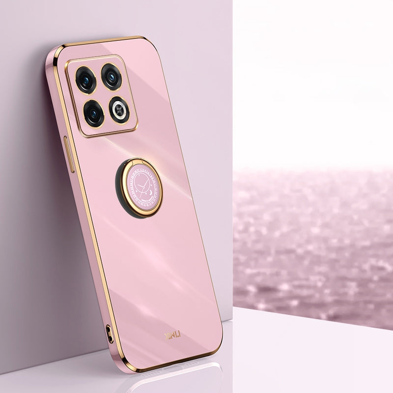 OnePlus Ace Pro Tough TPU Phone Case with 6D Electroplate, Straight Edge Design, and Comfortable Ring Holder