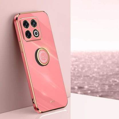 OnePlus Ace Pro Tough TPU Phone Case with 6D Electroplate, Straight Edge Design, and Comfortable Ring Holder