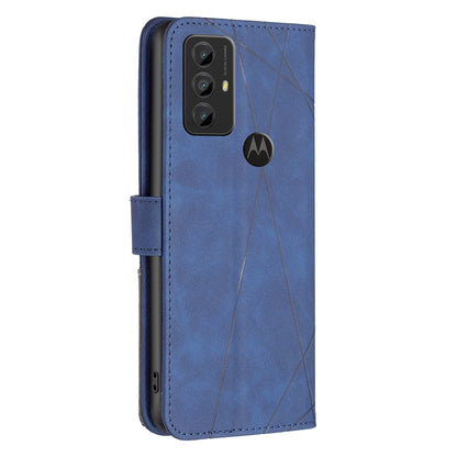 Motorola Moto G Play 2023 Wallet Case – Rhombus Texture PU Leather, Magnetic Buckle, Card Slots, Stand Function, Shockproof Protective Cover