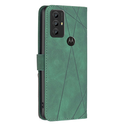 Motorola Moto G Play 2023 Wallet Case – Rhombus Texture PU Leather, Magnetic Buckle, Card Slots, Stand Function, Shockproof Protective Cover