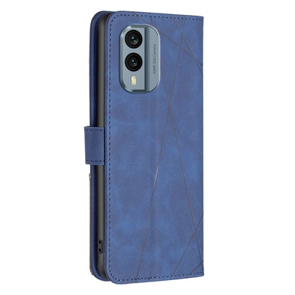 Nokia X30 Wallet Case – Rhombus Texture PU Leather, Magnetic Buckle, Card Slots, Stand Function, Shockproof Protective Cover