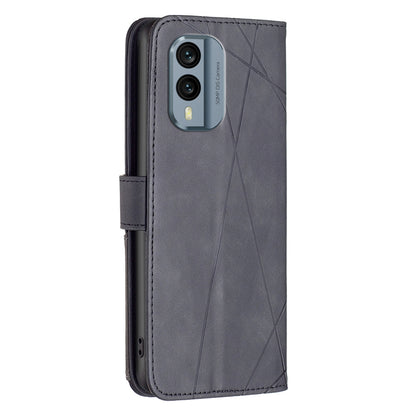 Nokia X30 Wallet Case – Rhombus Texture PU Leather, Magnetic Buckle, Card Slots, Stand Function, Shockproof Protective Cover