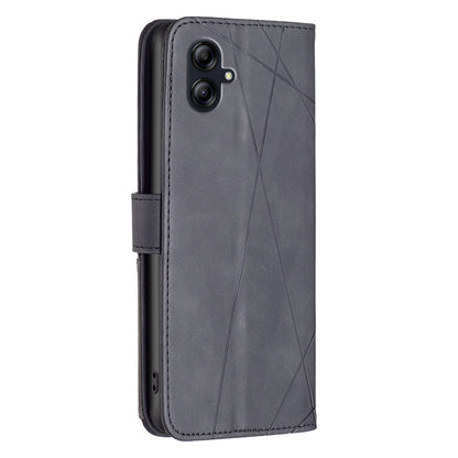Samsung Galaxy A04e Wallet Case – Rhombus Texture PU Leather, Magnetic Buckle, Card Slots, Stand Function, Shockproof Protective Cover