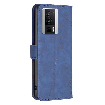 Xiaomi K60 Pro Wallet Case – Rhombus Texture PU Leather, Magnetic Buckle, Card Slots, Stand Function, Shockproof Protective Cover