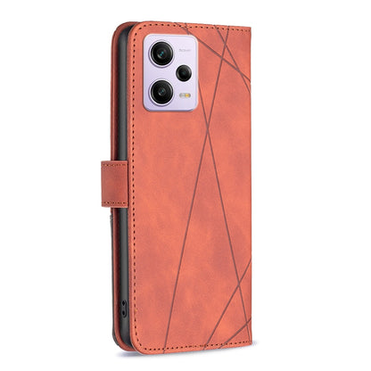Xiaomi Redmi Note 12 Pro 5G Global Wallet Case – Rhombus Texture PU Leather, Magnetic Buckle, Card Slots, Stand Function, Shockproof Protective Cover